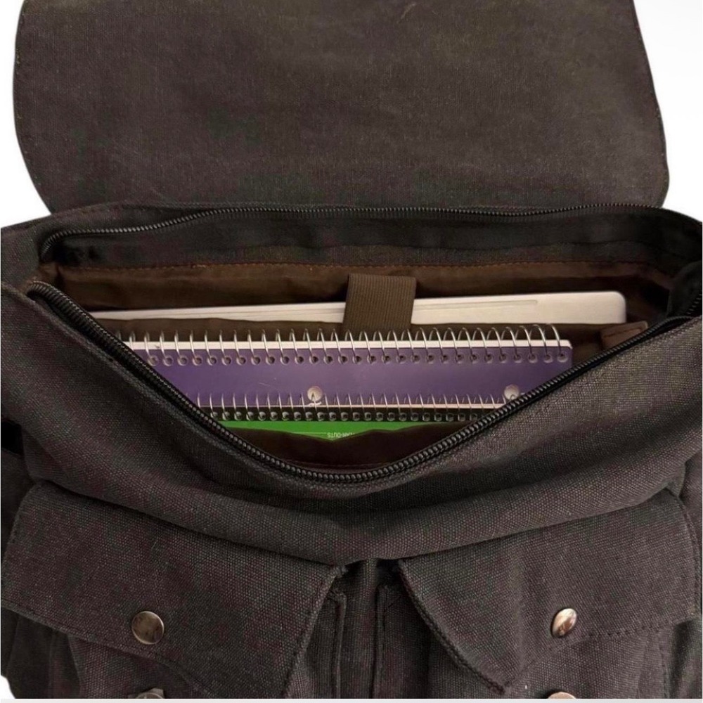 Vintage Style Large Capacity Laptop Crossbody / Shoulder Messenger Bag - Black - Picture 5 of 6